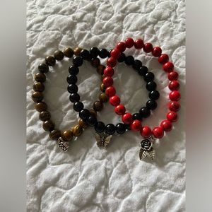 NWOT Set of 3 Natural Stone Bracelets
